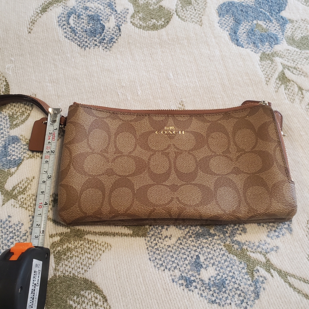 Coach Brown Signature Wristlet - Picture 3 of 8